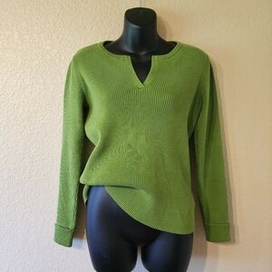 Vintage Y2K Tommy Hilfiger green ribbed sweater
